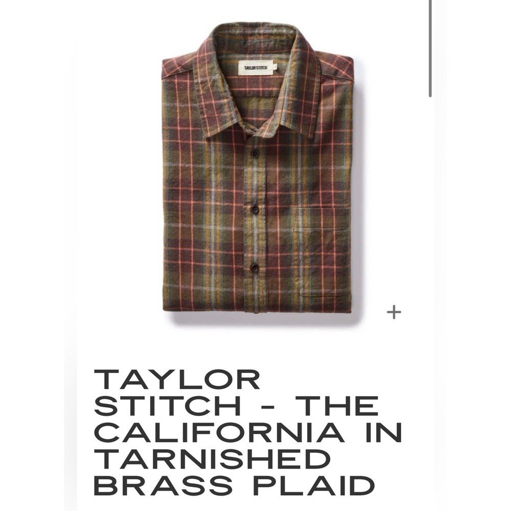 Taylor Stitch Tarnished Brass Plaid Button-Down Shirt