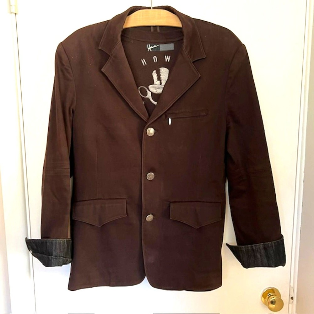 HOUSE OF HOWE ENGLISH COUNTRY GENTLEMAN BROWN BLAZER MEN’S SIZE 42 GOTH Y2K