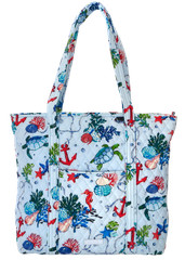 New Vera Bradley Anchors Aweigh Large Vera Tote Purse Seahorse Starfish Turtle