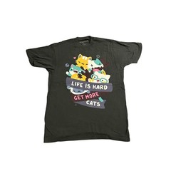 For Fans By Fans Graphic Tee Unisex Large Black Excellent Life Is Hard Get Cats