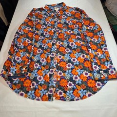 women’s St John’s Bay XL button-up shirt bright floral pattern lightweight