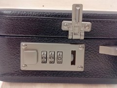 Genuine Leather Attache Briefcase, Structured Hard Case, Dual Combination Locks