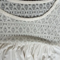 Torrid Cream Super Soft Stretch Blouse Size 6 Lace Sleeves Top T-shirt NWT Shirt