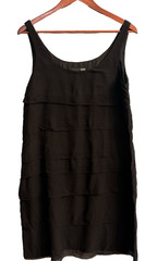 Eileen Fisher Silk Georgette Tiered Dress Minimalist Luxury Shift Small