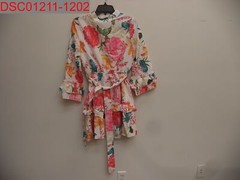 NWT – Women’s White Floral Mini Wrap Dress, Size S, 1464907