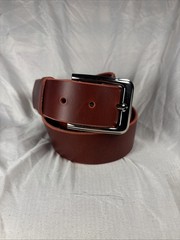 Natural Horween Chromexcel Handmade Leather Belt 1.5 Inch Raw Edge Silver Buckle