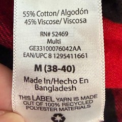 George Mens Red Black Buffalo Plaid Flannel Shirt Medium Long Sleeve Button Down