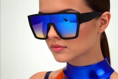 OVERSIZED THICK BOLD SQUARE TRENDY SUNGLASSES RETRO DESIGNER FASHION OUTDOOR NEW