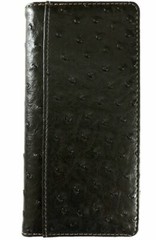 Texas State Mens Wallet Western Bifold Check Book Style W039-32 Ostrich Black