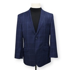 LANIFICIO LA MALPENGA mens blue WINDOWPANE sport coat suit jacket blazer 42 R