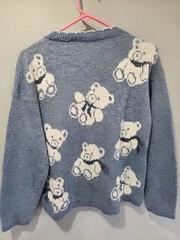Vintage Basic Editions Teddy Bear Sweater 80s 90s Medium USA