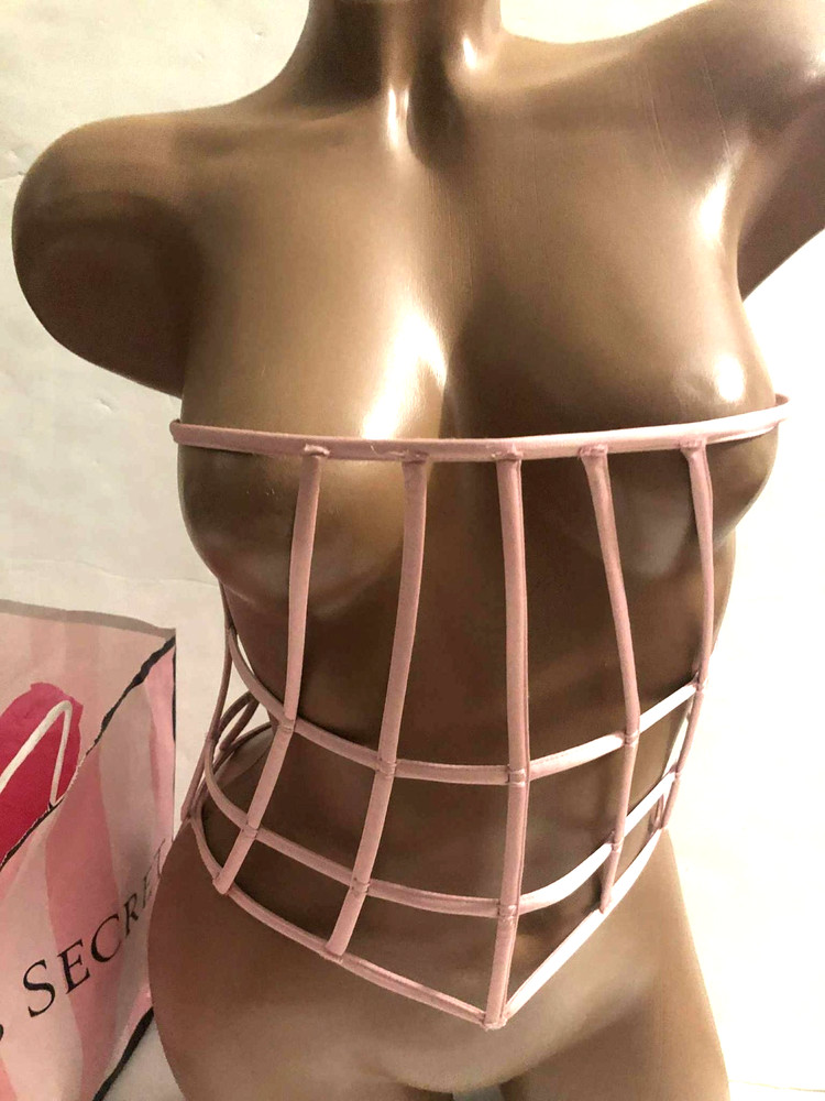Victoria’s Secret Dream Angels Caged Underbust Strappy Corset Pink NWT