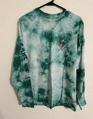 Sullen Men’s M Green/White Tie-Dye Tiger Graphic Logo Long Sleeve Crew Tee