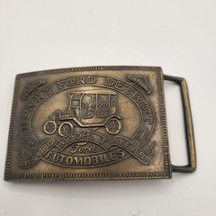 Vintage Henry Ford Detroit Model T Brass Automobiles Belt Buckle 3×2.25 inches