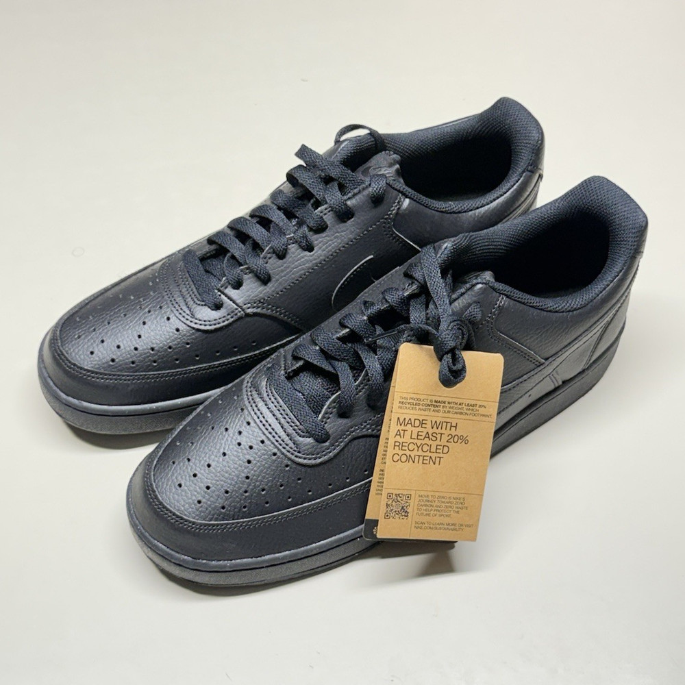 Nike Court Vision Low NN Men’s Low Top Leather Lace-Up Triple Black DH2987-002
