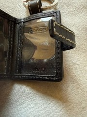 Vintage Coach Y2K Mini Photo Frame Keychain Black C Logo Bag Charm Heart