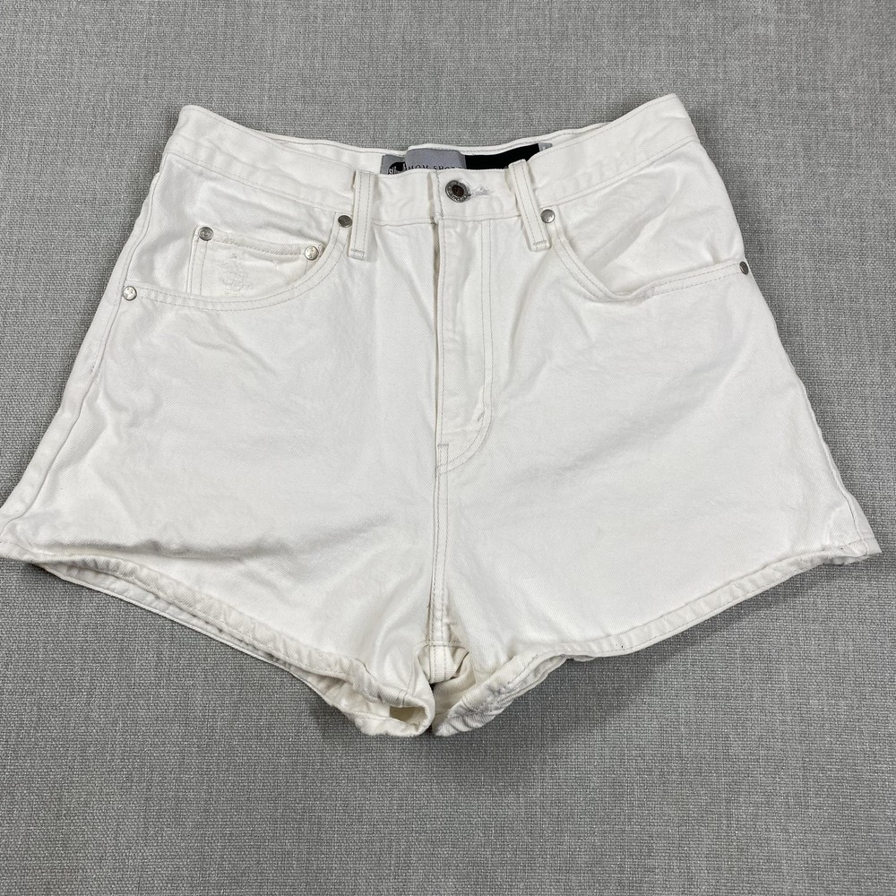 Levis SilverTab Mom Shorts Womens 30 White Denim High Rise 5 Pocket Casual
