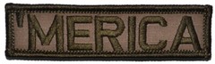 ‘MERICA – 1″x3.75″ Hat Patch Police Military Funny w/ Fastener