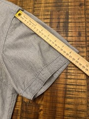 Howe Mens Shirt Size Large Gray Striped Short Sleeve Button Front 100% Cotton