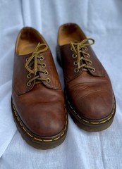 Vintage Dr Martens 1561/59 Brown Leather 4 Eye Oxford Shoes Made in England