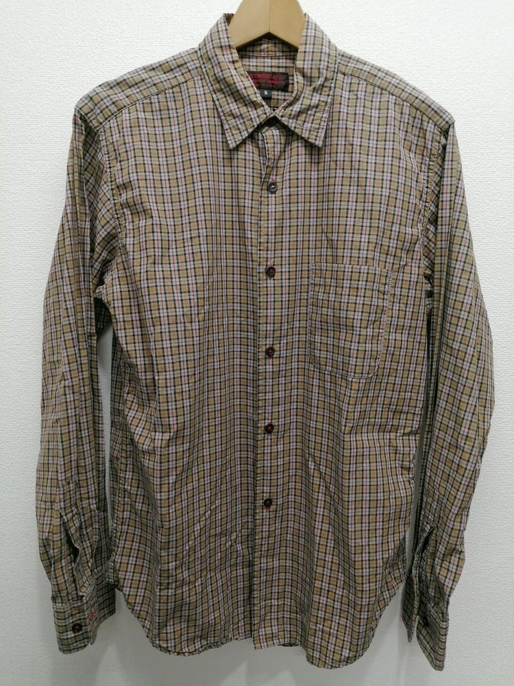 ENGINEERED GARMENTS LS Check Shirt INTERMEDIATES Beige Black Red S Used