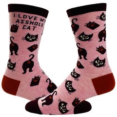 Women’s I Love My Cat Socks Funny Sarcastic Pet Kitty Animal Lover