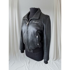 Women’s Leather Vintage Y2K Bomber Jacket, M