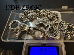 Silver Tone Wallet Chain Ornate Links 40cm 15.7in 3.5oz Biker RCHCHAN