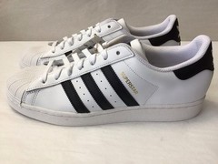 New Adidas Superstar Men Size 10 White Black Athletic Shoes EG4958 Stripes Laces
