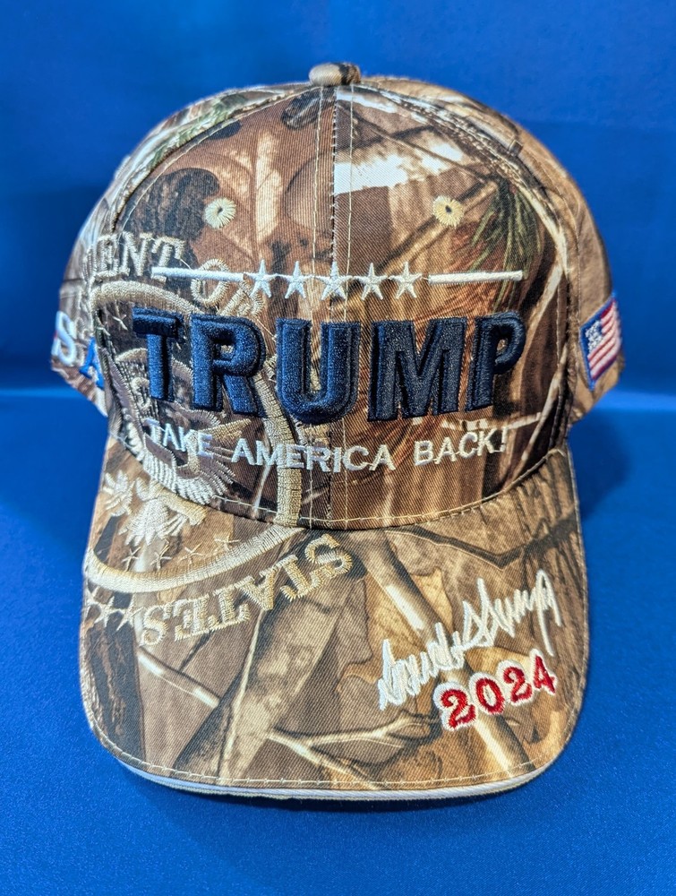 2024 TRUMP “TAKE AMERICA BACK” CAMO HAT * EMBROIDERED * RARE * EXCELLENT