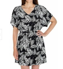 NWT Mario Serrani Ladies’ Floral Swim Beach Cover-Up Black/White | Size: Varies