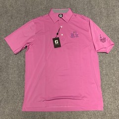 NEW FootJoy Solid Lisle Self Collar Polo Men Large Large Pink Short Sleeve NWT