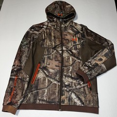 Under Armour UA Storm Jacket Mens XL Realtree Hooded Full Zip Fleece 1238322