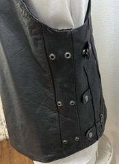 HIGHWAY 21 Gauge Vest Black Leather Vest Mens Size XL EUC