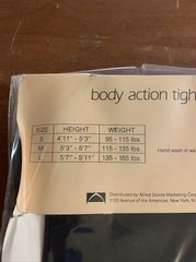 Vintage 1980s NOS Donaldson’s body action tights dance aerobics Black Medium
