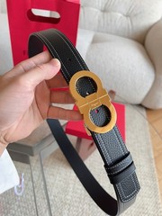 NWT Authentic Ferragamo Belt Gold Buckle width 3.5cm/1.37inch