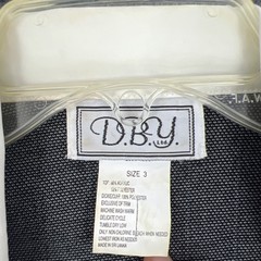 D.B.Y LTD Womens Collared Zip Up Jacket Size 3 Black and White
