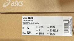 ASICS Gel 1130 White Cloud Grey 1201A256-118 Mens Size 5 Womens Size 6 1/2 NEW