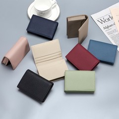 Genuine Leather Business Card Holder for Men Women Card Wallet Coin Pocket Purse