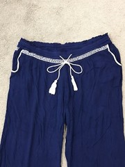 New Directions Palazzo Pants Womens 3XL Blue Pull on Drawstring BOHO Y2K Casual