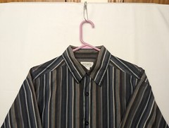 Concepts by Claiborne Mens long sleeve modern fit striped button up, Large