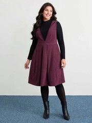 BloomChic Corduroy Stretchy Waist V-Neck Mini Dress Pockets 14-16/1X 18-20/2X