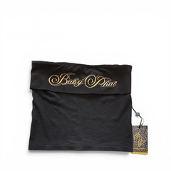 Baby Phat Black Strapless Tube Top Bandaeu with Gold Logo And Cat