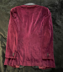 VINTAGE BRIONI Giorgio Beverly Hills Velvet Dinner Tuxedo Jacket Burgundy