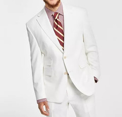 Tayion Collection Men’s Classic-Fit Linen Suit Jacket – White MSRP $360
