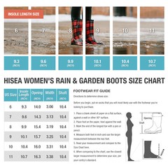 HISEA Women’s Rubber Rain Boots Mid-Calf Waterproof Glossy Printed Garden Boots