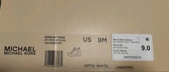 Michael KORS GEORGIE OPTIC WHITE KNIT GOLD MK LOGO WEDGE SNEAKERS I LOVE SHOES