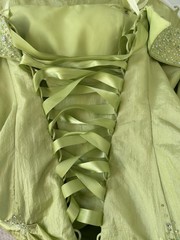 Green Formal Ball Gown Quinceañera Prom Dress Beaded Corset Back 11/12 Juniors