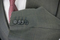 Ermenegildo Zegna Brown Nailhead Multicolor Windowpane Silk Blend 2 Pc Suit 44L