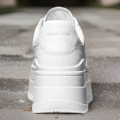 Michael Kors Optic White Hayes Snake Embossed Platform Sneaker Women’s Size 9.5